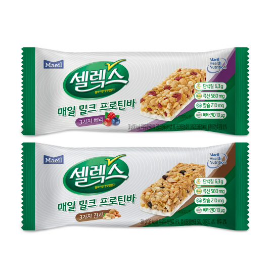 매일유업이 셀렉스 밀크 프로틴 바를 리뉴얼 출시했다. <매일유업 제공>